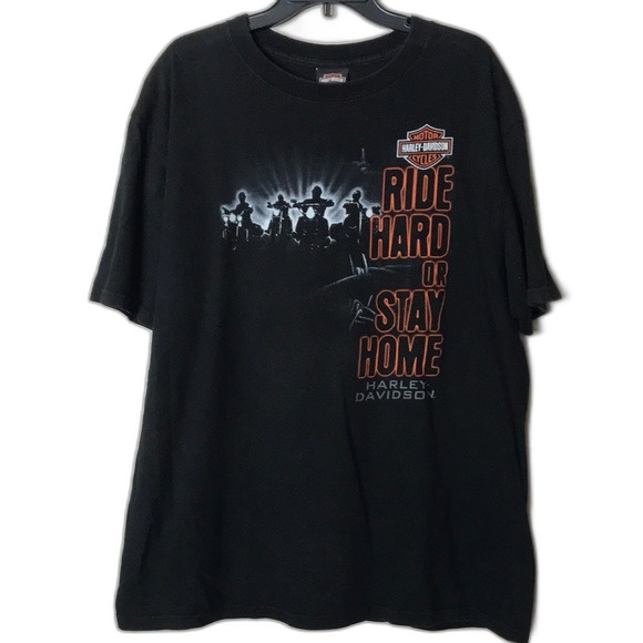 Harley Davidson St Augustine ride hard or stay home T-shirt size XL 2009 - Picture 1 of 12